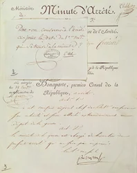 Documento ufficiale firmato da Napoleone I (1769-1821) 1 Vendemiaire An 9 (23 settembre 1800)